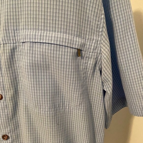 White Sierra Pinstripe Short Sleeve Button Down Mens Shirt Size M - Picture 4 of 6